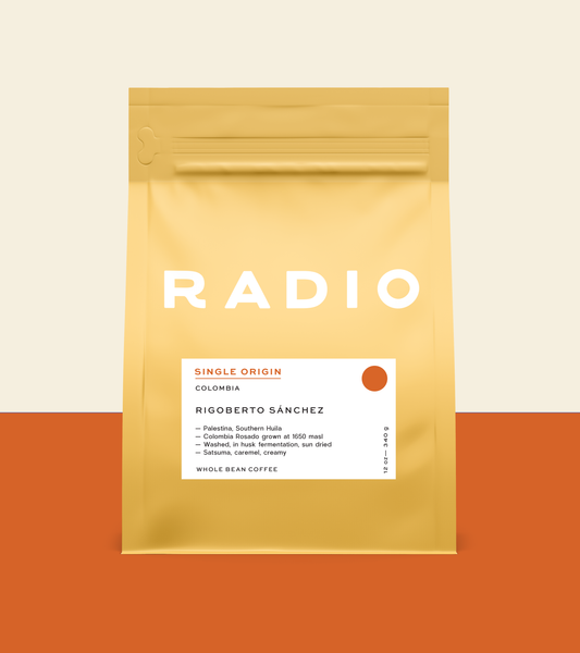 Colombian Rigoberto Sánchez Whole Bean Coffee from Radio Roasters Coffee