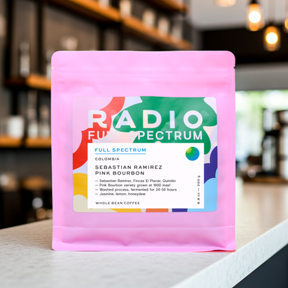 Pink Bourbon Sabastian Ramirez whole bean coffee single origin Colombia