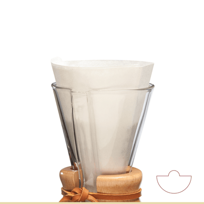 Radio Roasters Coffee CHEMEX® FILTERS UNFOLDED HALF MOON